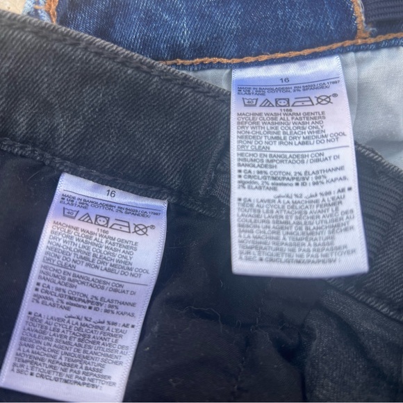 Set of 4 Old Navy Black and Blue Denim Girls Short Size 16 Stretch Summer - Picture 11 of 14